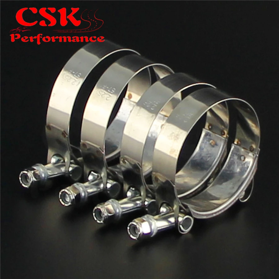 4pcs x 2.25"/57MM Silicone Turbo Pipe Hose T bolt Clamps Stainless