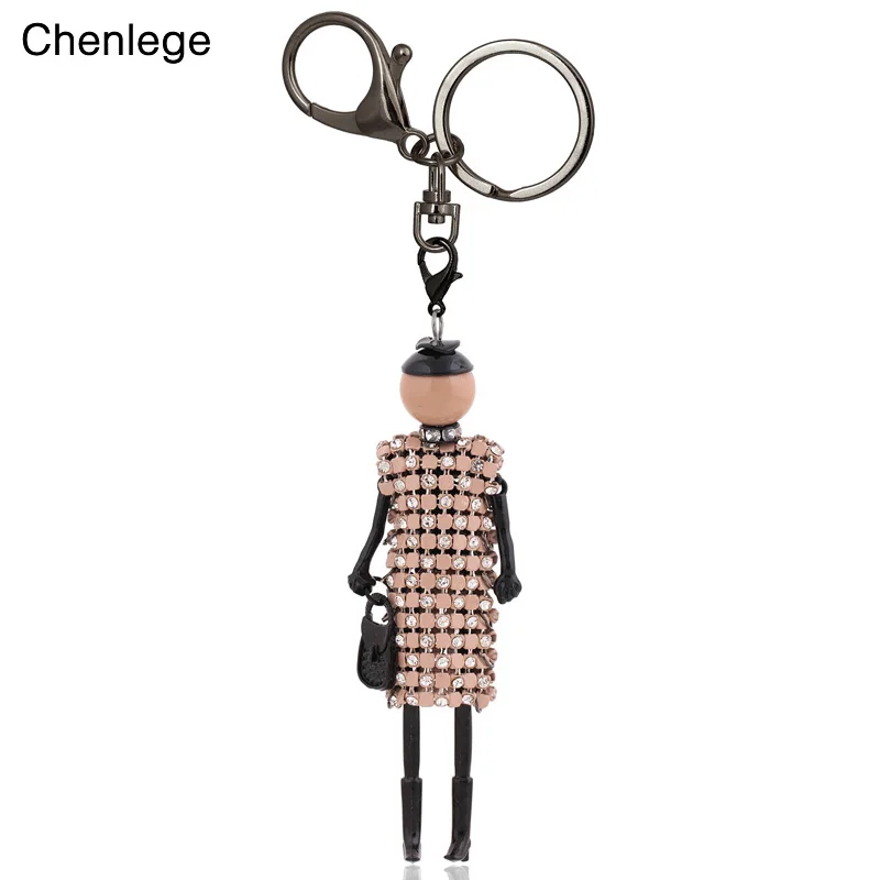 Buy chenlege 2017 statement blacck girl keychains new crystal keyring charms