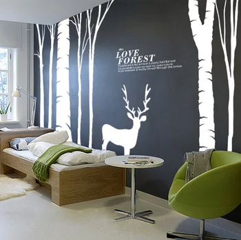 

Birch Vinyl Forset Birds Wall Sticker Decor Sticker Window Vinyl Decal Poster Living Room Forest Decals