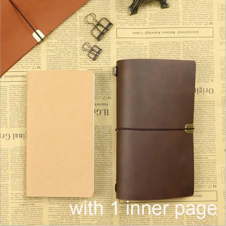 with 1 pc inner page Dilosbu bullet journal записная книжка pape дорожный журнал с мраморной кожаной обложкой ежедневник мини-блокнот для путешественников записная книжка - Цвет: with 1 pc inner page