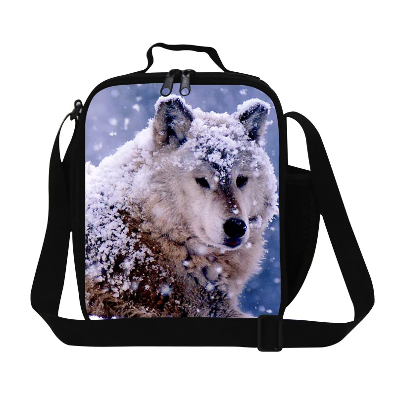 Best wolf print lunch boxes for kids,zoo animal teen lunch bags,personalized food bag pattern