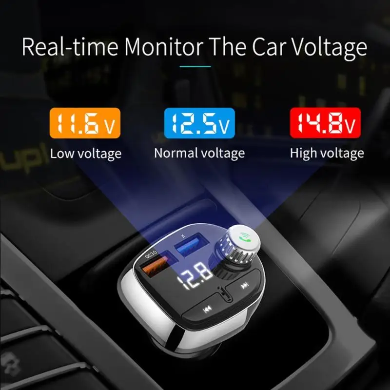 T61 Bluetooth fm-передатчик громкой связи автомобильный комплект MP3-плеер QC3.0 USB зарядное устройство
