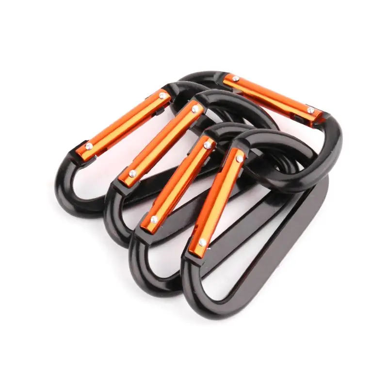 5pcs Aluminum Alloy Carabiner Camping Keyring Snap Hook Water Bottle Buckle Clip Outdoor Climbing Camping Hiking Accessories