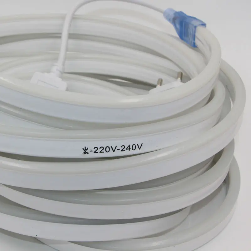 Светодиодный гибкие полосы света переменного тока 220 V 230 V 240 V SMD 2835 Светодиодный Неон flex трубка 120 светодиодный IP68 Водонепроницаемый веревка струнные лампы+ ЕС Мощность штепсельной вилки