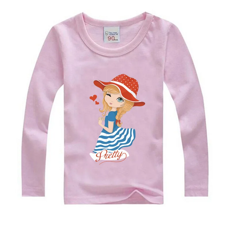 Girls Long Sleeve T Shirts For Children 2017 Autumn Cute T shirt Cotton