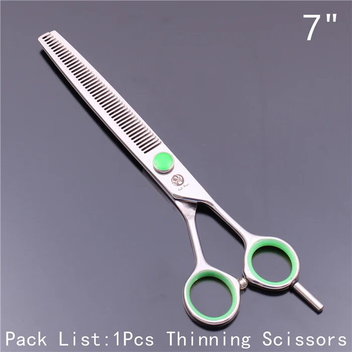 7" JP 440C Grooming Scissors Straight Shears Thinning Shears Pet Scissors Add Bag Hemostatic Forceps Dog Scissors Add Bag Z1121 - Цвет: Z1121 Lv T 7N