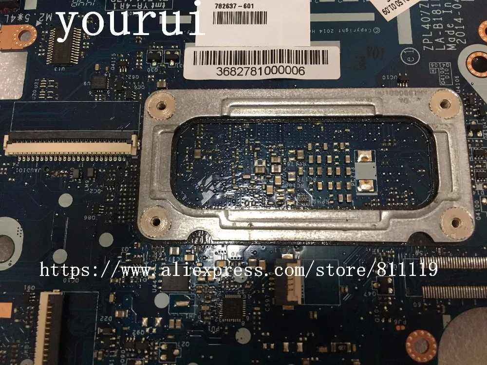 Yourui для hp Probook 450 G2 ноутбук для материнской платы ZPL40/ZPL50/ZPL70 LA-B181P 782637-601 782637-001 с i3-4005u Процессор DDR3L