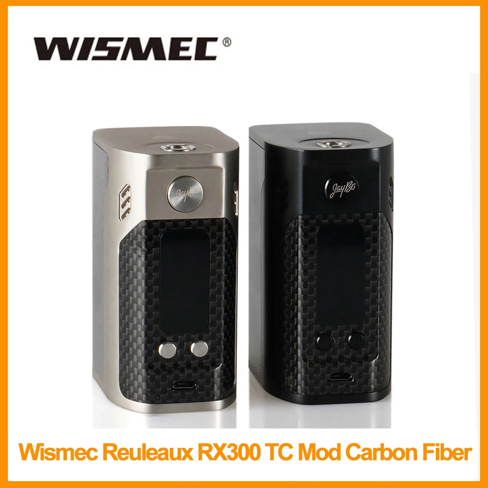 

Original Wismec Reuleaux RX300 TC Box Mod Carbon Fiber Rx 300w Large OLED Screen Box Vape 0.96-inch Display 510 Thread 18650