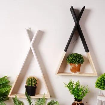 

Nordic Style Wooden Triangle Shelf Lovely Colors Shelf Wall Hanging Trigon Storage Book Shelf Home Kids Baby Home Room DIY Decor