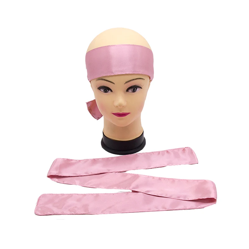 Pale pink Пустой запас 22 цвета сатиновый шарф девственные волосы для наращивания оберточная повязка на голову женские человеческие волосы лоб головной платок - Цвет: Pale pink