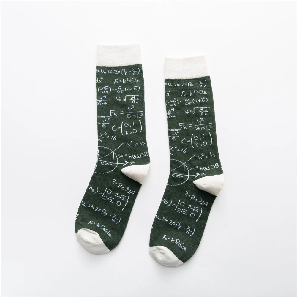 Мужские носки с мультипликационным принтом «Молочная линейка», канцелярские товары, забавные хлопковые чулки в стиле Харадзюку в стиле хип-хоп - Цвет: function