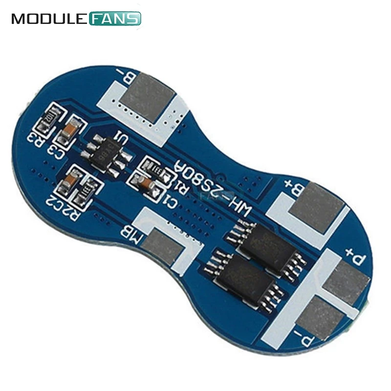 

2S Li-ion 18650 Lithium Battery Charger Protection Board 7.4V Overcurrent Overcharge Overdischarge Protection 4A 2 Series BMS