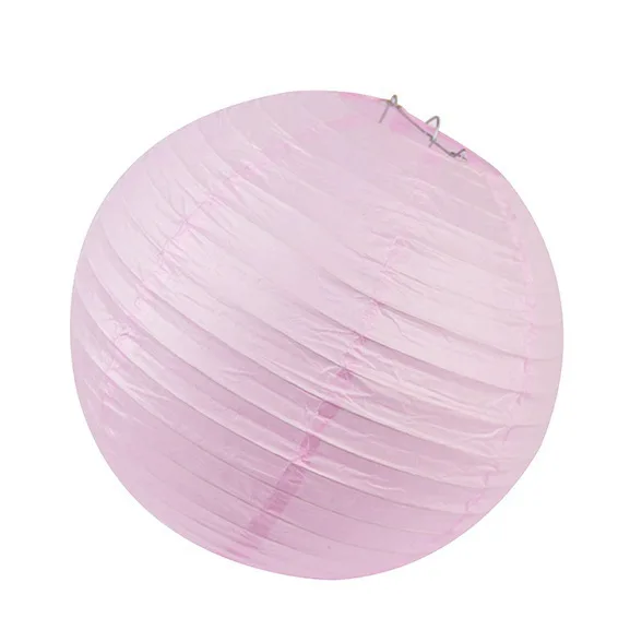 1" /30 см круглые декоративные рисовая бумага Китайские бумажные фонарики абажур с металлической рамкой для свадьбы, дня рождения, вечеринки, подвесной Декор - Цвет: light pink