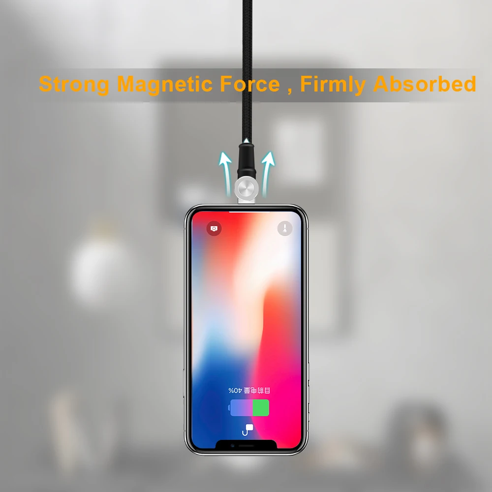 Магнитный зарядный кабель Micro USB 180 градусов Полукруглый дизайн для iPhone Samsung