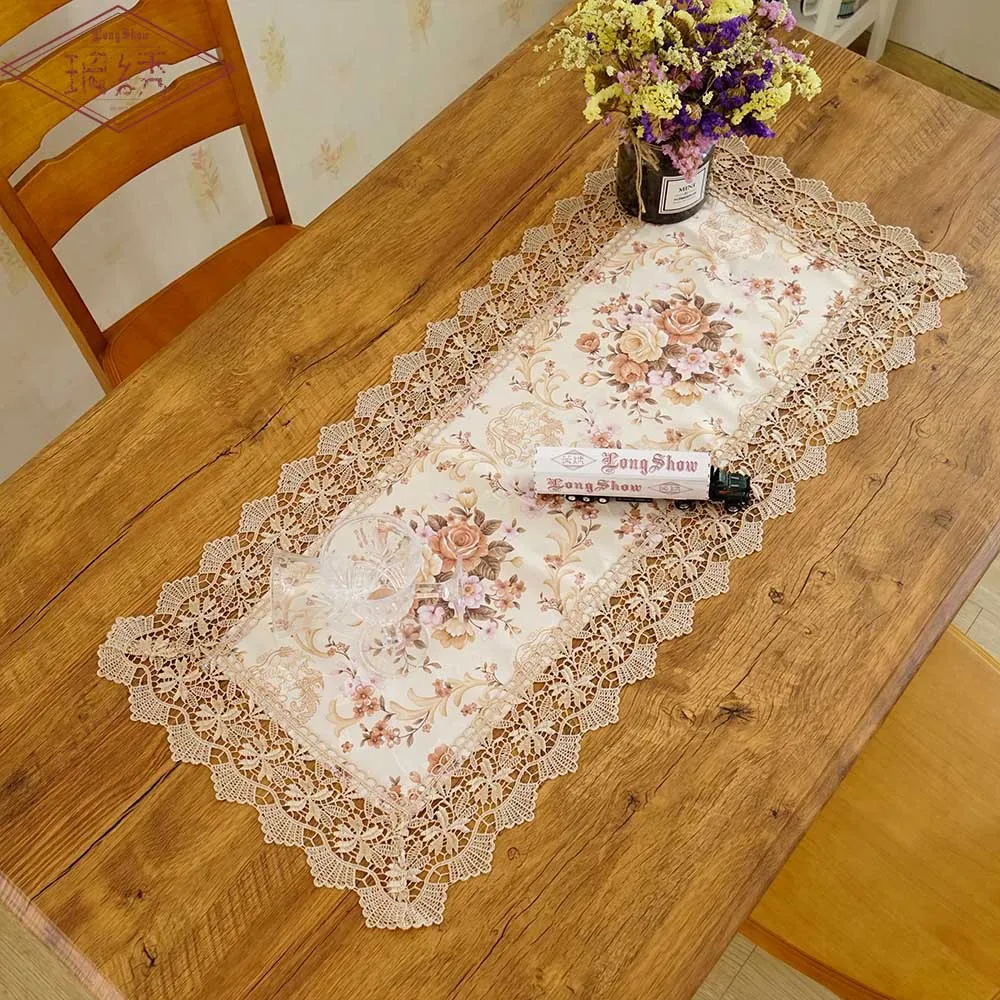 

Free Ship Flower Printing Jacquard TV Cabinet Home Wedding Decoration Table Cover Towel Dinning Table Mat Cloth Runner