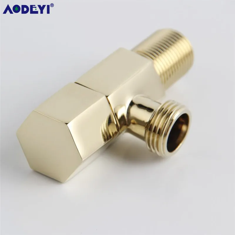 AODEYI Stainless Steel Plumbing Valve Wall Outlet Male G1/2" Black Gold Faucets Shower Angle Valve Bath Bathroom Accessories