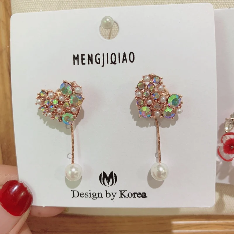 WX-PINK M MENGJIQIAO новые элегантные розовые блестящие циркониевые цветочные круглые длинные висячие серьги для женщин Изящные Ювелирные изделия с микро-покрытием - Окраска металла: WX-PINK M