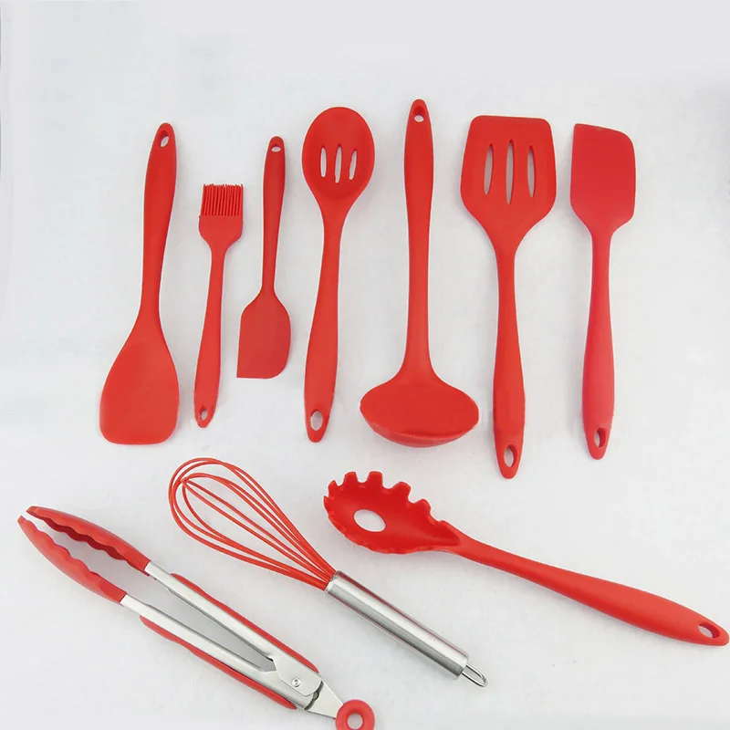 10 in 1 Baking Utensils Set Silicone Nonstick Spatulas Turner Cooking Utensils Basting Brush