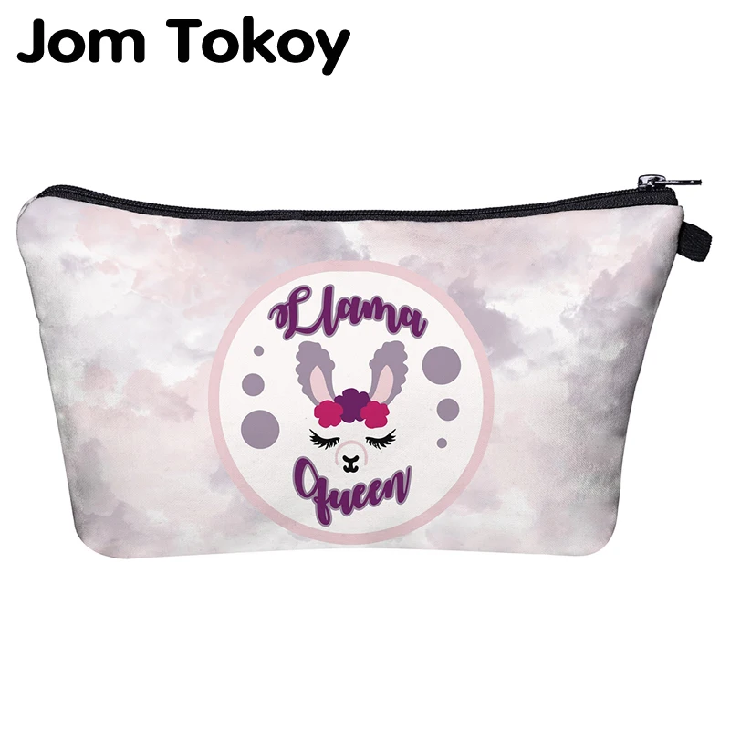 Косметичка Jom Tokoy с принтом ламы королевы модная женская многофункциональная