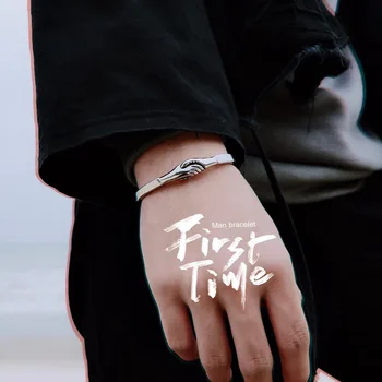 

Onlysda Retro Female 316l stainless steel Jewelry Bracelets Opening Handshake Creative Friendship Bangles for man gift OSL140