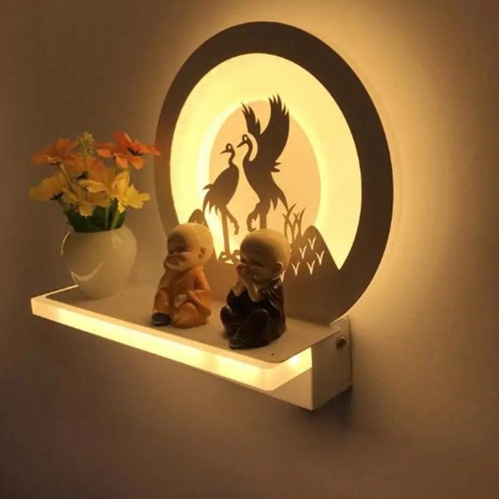 Love Tree Pattern Bedroom Led Bedside Light Wedding Room Aisle Wall Lamp Home Decoration - Lampshade Color: Green