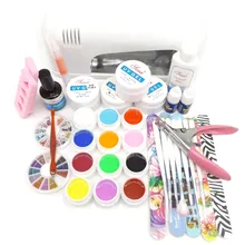 Новинка 9 Вт УФ гель белая лампа сушильная лампа 12 чистый УФ гель очиститель плюс ногтей Советы Набор 5 пилок для ногтей