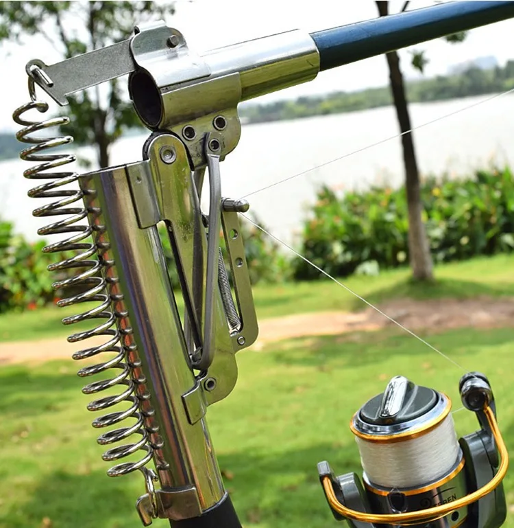 Stainless Steel Double Spring Fishing Rod Holder Rack with Automatic
