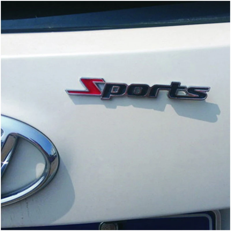 

Car Stports Sticker Word Letter 3D Silver Color Chrome Metal Emblem Badge Decal Auto IZ002