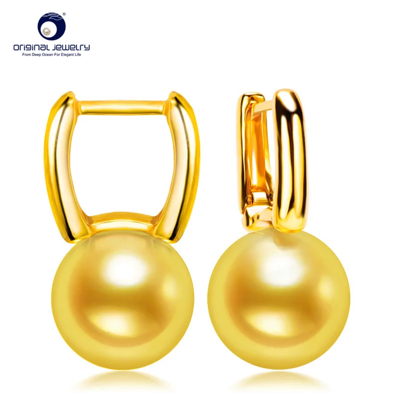 

[YS] Fine Jewelry 7.5-8mm AAA Quality Japanese Akoya Seawater Cultured Pearl 18k Gold Drop Earrings For Women Free Shipping