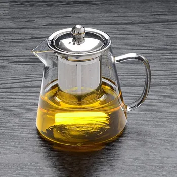 

450ml-950ml Heat Resistant Glass Flower Teapot, Coffee Milk Flower Tea Pot with Filter Kit Water Kettle Container Drinkware Pots