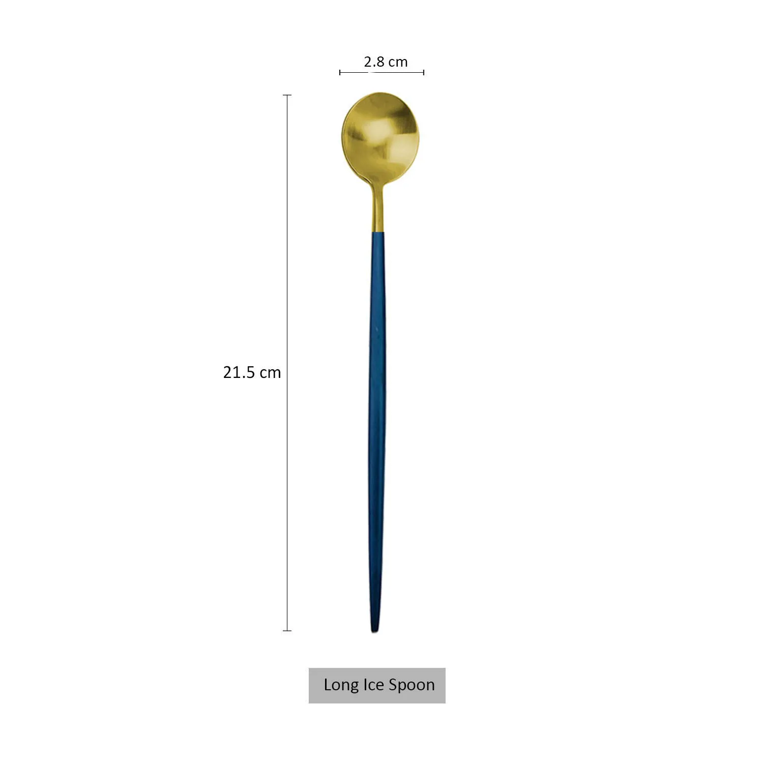 Blue gold Красочные Длинной Ручкой Совок 304 столовая посуда из нержавеющей стали многоразовая посуда мороженое Чай Кофе кухонный набор посудомоечная машина Сейф - Цвет: Blue gold