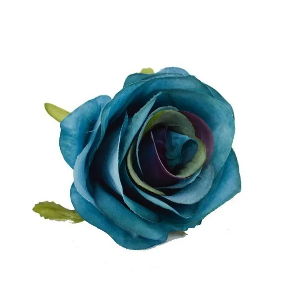 10 шт. Шелковые Розы Искусственные декоративные цветы для дома, сада, свадьбы, дня рождения, украшения - Цвет: Deep Blue