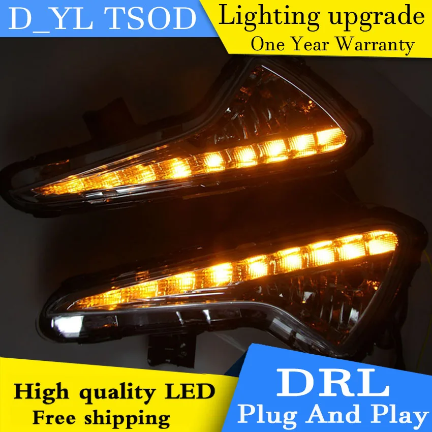 

Car styling For Hyundai Accent 2014 LED DRL For led fog lamps daytime running High brightness guide LED DRL light Automobile.