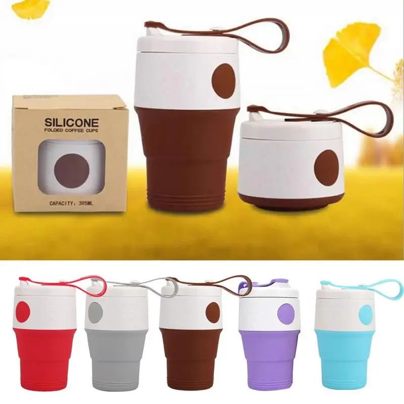 

400ml Large Capacity Foldable Silicone Coffee Cup Portable Telescopic Cup Outdoor Travel Cup