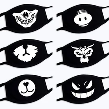 Подарки на Хэллоуин, мультяшная забавная маска с рисунком, унисекс, Модная хлопковая маска для лица, черная аниме маска, забота о здоровье, респираторная