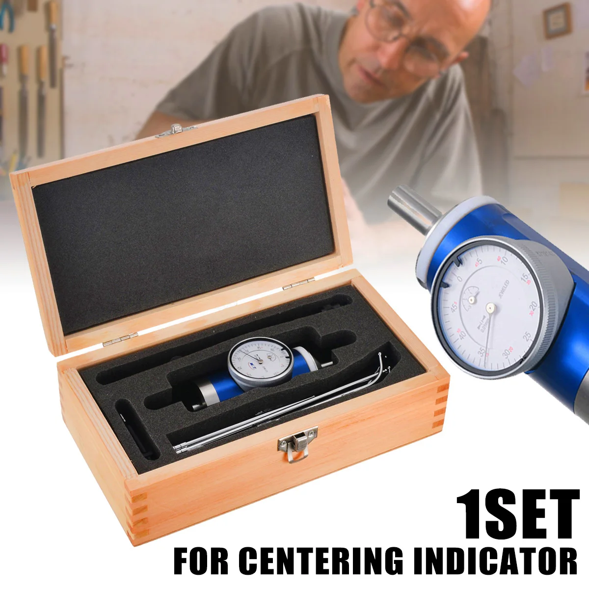 1Set Metal Coaxial Centering Dial Test Indicator Center Finder Milling Tool 0.01mm Accuracy For Measuring Gauging Tools