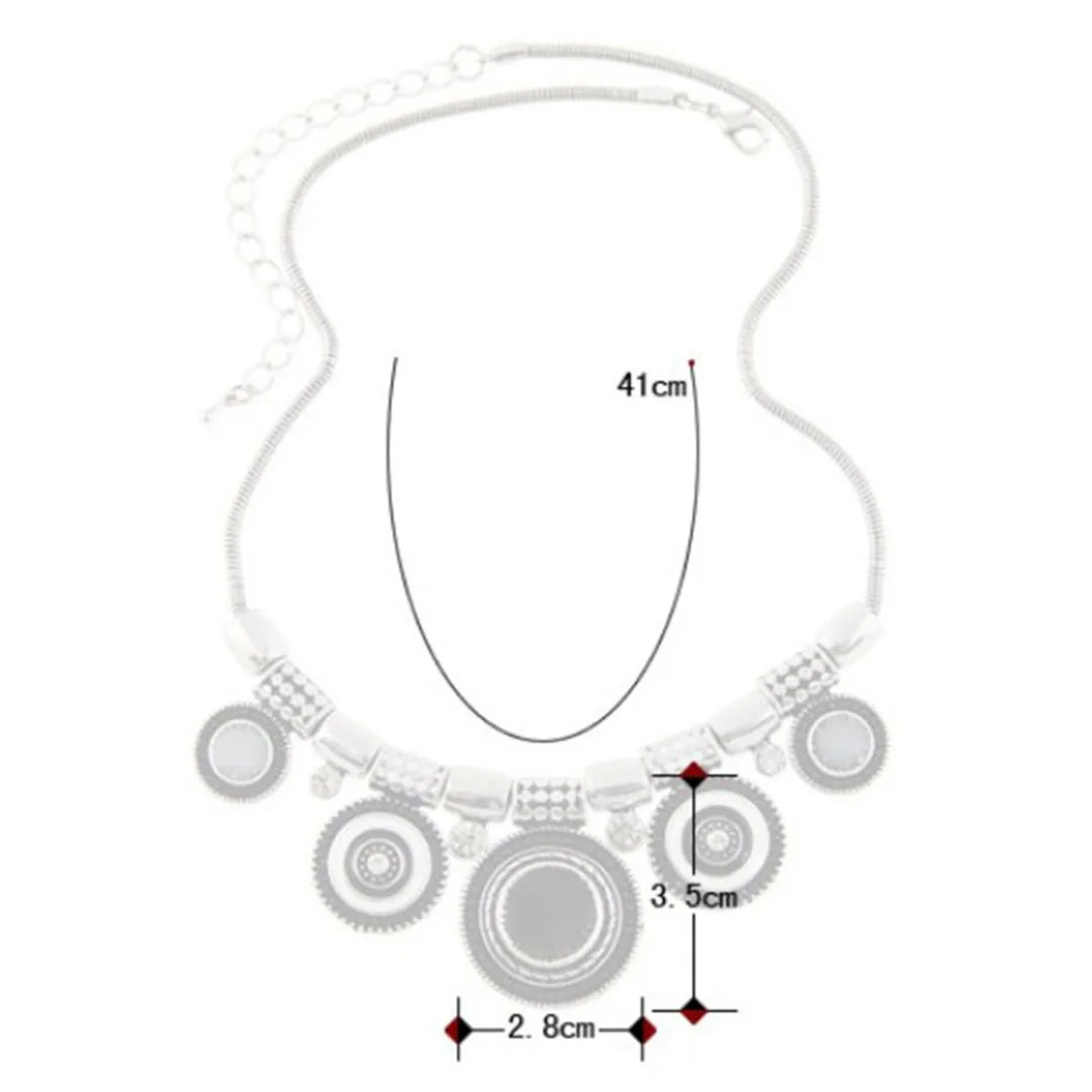 Women Summer Bikini Beach Party Accessories Boho Charming Circle Long Choker Chain Necklace Shellhard Statement Jewelry Gift