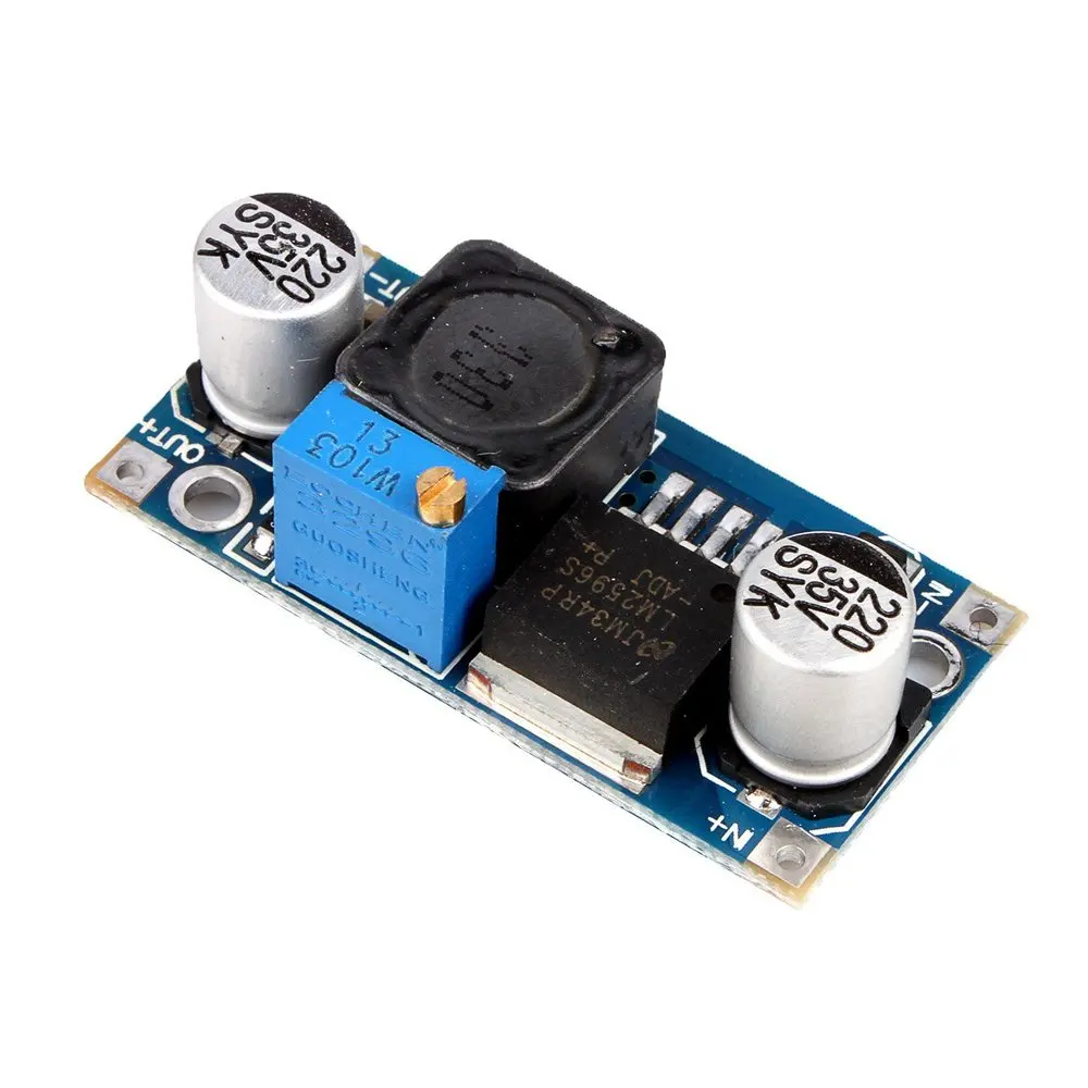 

2Pcs High Quality Output 1.25V-35V DC-DC 3A Buck Converter Adjustable Step Down Module LM2596 power supply module Free Shipping