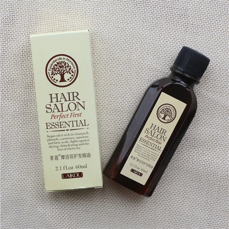 Murah 5 PCS Maroko argan minyak Rambut perawatan keratin 100% gliserol MURNI Kacang Hairdressing masker rambut minyak esensial maroko minyak 60 ml