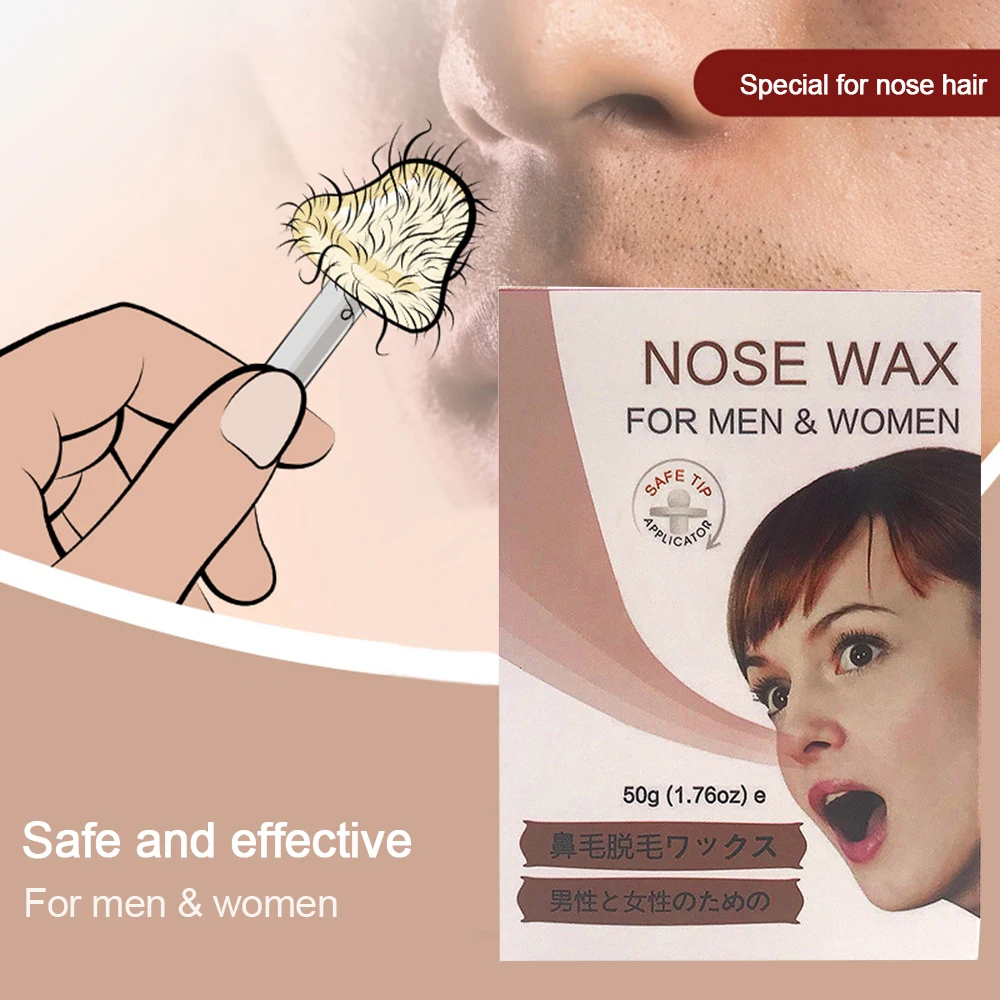 2 Minutes Nose Hair Removal Set 50g Wax 20pcs Nostril Stick 10pcs Paper Cup 1pcs Heat-resistant Cup Funny Stickers Manual TSLM2