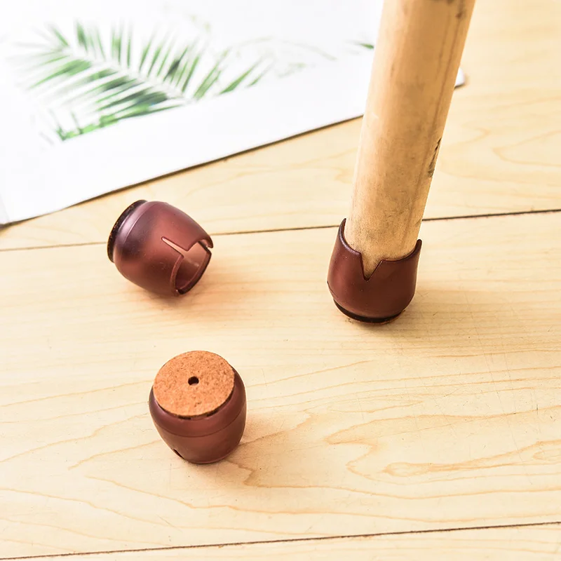 8pcs Round Silicone Chair Leg Caps Non-slip Table Chair Foot Cover Furniture Table Covers Wood Floor Protector Pad