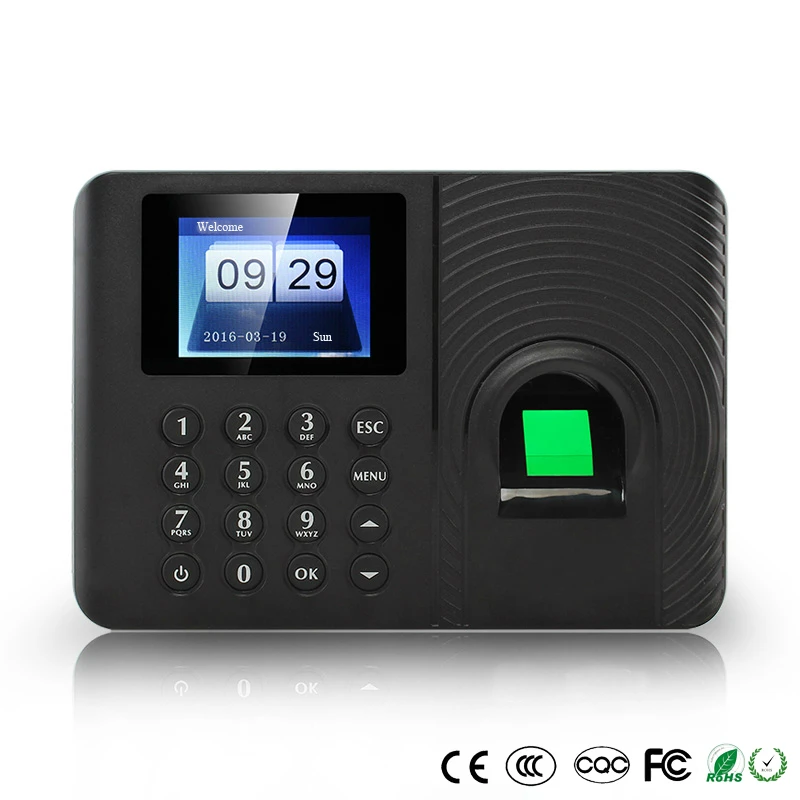 

Electronic English Spanish Machine A10 Biometric Fingerprint Time Attendance Clock Recorder Employee Recognition Device