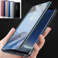 Зеркальный Флип кожаный чехол для huawei Y5 Y9 Y6 P10 P20 P30 Pro Коврики 20 Lite P9 смартфона Honor 8X фотоаппаратов моментальной печати 7S 10 Nova 4 3 3i P Smart плюс