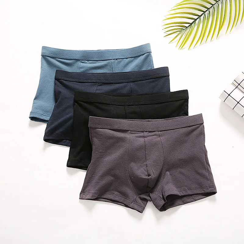 (6pcs/bag) Comfortable Male Under Boxers 100 Cotton Seamless Big Under