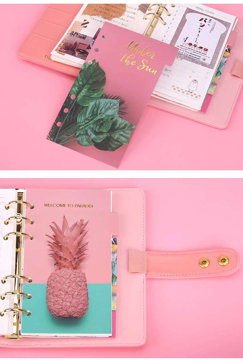 Notever Tropical Pineapple notebook s и Journals разделители указателей A6 планировщик закладки наполнитель бумаги для Filofax Lovedoki notebook