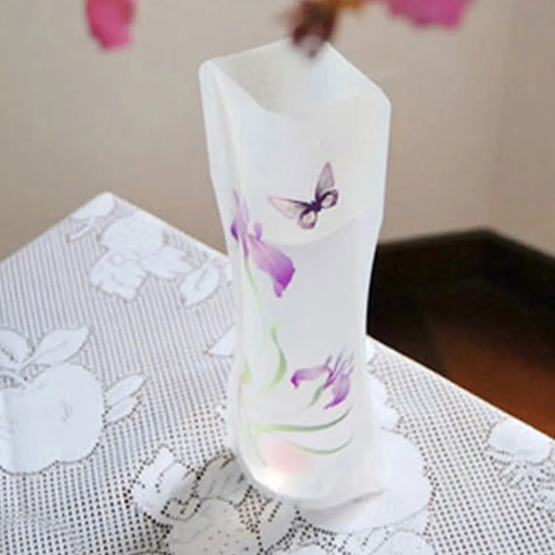 Color Random PVC Folding Durable Flower Vase Foldable Flower Vase For Home Wedding Party Decoration Easy to Store