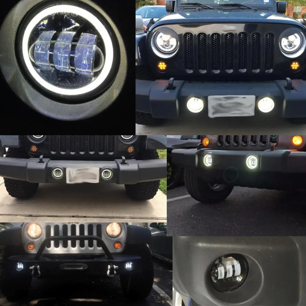 2 шт./пара 4 дюймов 30 Вт светодиодный фонарь для Jeep Wrangler JK 07 ~ 14 высокое Мощность светодиодный туман лампа Авто освещения ДРЛ светодиодный