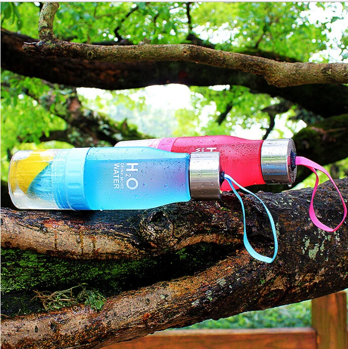 Hot ! Xmas Gift 650ml Water Bottle plastic Fruit infusion bottle Infuser Drink Outdoor Sports Juice lemon Portable Kettle