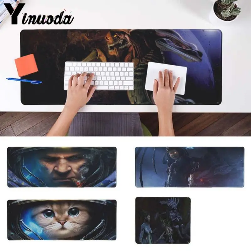 Новый большой коврик для мыши Yinuoda starcraft 2 cat компьютерный игровой из натурального