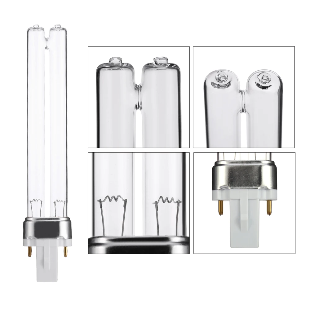 

2PCS 9W Aquarium Fish Tank UV Sterilizer Purifier Replacement Lamp Tube Bulbs Purifier Bulbs G23 Base Germicidal Ultraviolet